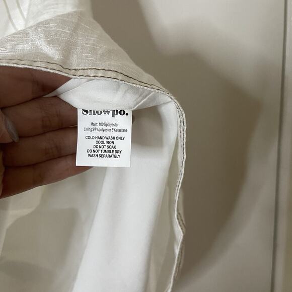 NEW! Showpo Jessica halter mini dress open back white button front US 8 - Picture 6 of 9